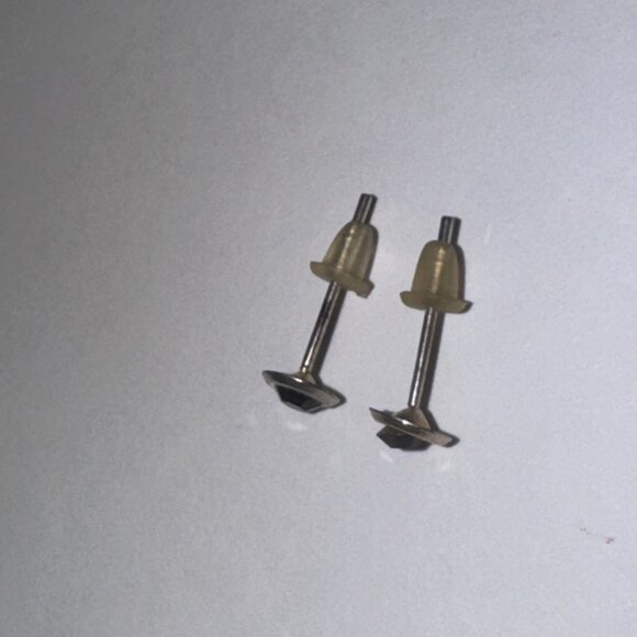 5 Mm Round Black Cz And Sterling Post Earrings - Picture 10 of 14